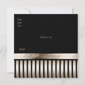 Art Deco Gold Black Sepia Kaart (Achterkant)