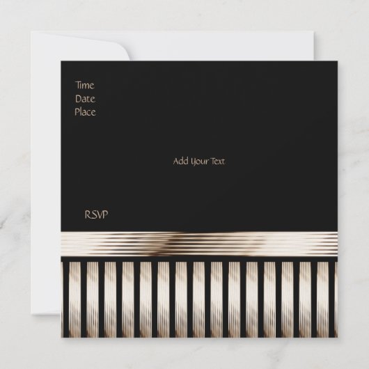 Art Deco Gold Black Sepia Kaart (Achterkant)