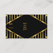 Art Deco Gold Black Stripe Elegant Classy 2 Visitekaartje (Achterkant)