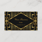 Art Deco Gold Black Stripe Elegant Classy 2 Visitekaartje (Voorkant)