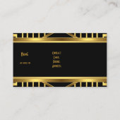 Art Deco Gold Black Stripe Elegant Classy Visitekaartje (Achterkant)
