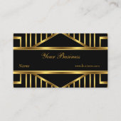 Art Deco Gold Black Stripe Elegant Classy Visitekaartje (Voorkant)