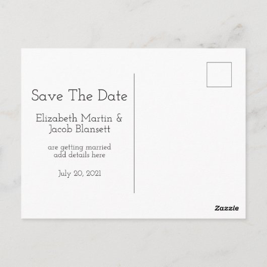  Art Deco Gold & Brown Bewaar de datum Briefkaart (Achterkant)