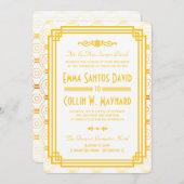 Art Deco Gold bruiloft uitnodigingen (Voorkant / Achterkant)