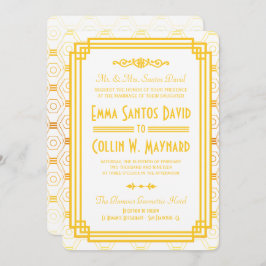 Art Deco Gold bruiloft uitnodigingen