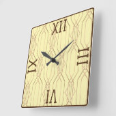 Art Deco Gold, Butterroom, donkerbruin Vierkante Klok (Hoek)