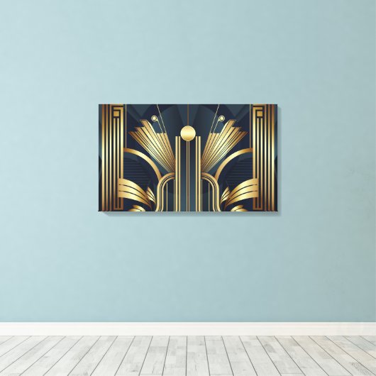 Art Deco Gold Canvas Afdruk (Insitu (Houten vloer))