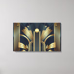 Art Deco Gold Canvas Afdruk<br><div class="desc">Een Art Deco canvas print in blauw en goud</div>