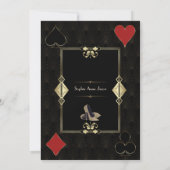 Art Deco Gold Casino Royale Poker Birthday Kaart (Achterkant)
