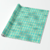Art Deco Gold Champaigne Mint Green Ocean Cadeaupapier (Uitgerold)