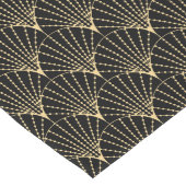 Art Deco Gold Dotted Line Fan Pattern Lange Tafelloper (Hoek)