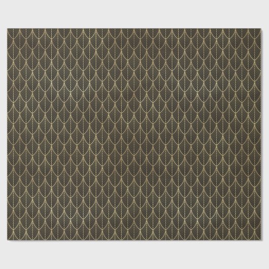 Art Deco Gold Elegant Scallop Patroon Cadeaupapier (Vlak)