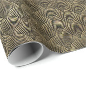 Art Deco Gold Elegant Scallop Waves Patroon Cadeaupapier (Rol Hoek)