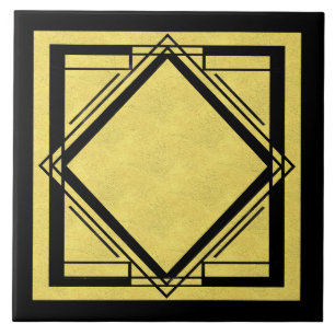 Art Deco Gold en Black design 2 Tegeltje