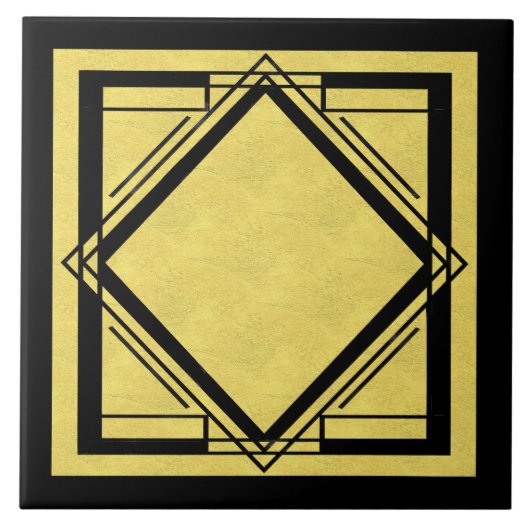 Art Deco Gold en Black design 2 Tegeltje (Voorkant)
