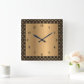 Art Deco Gold en Black Enchantment Vierkante Klok (Huis)