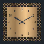 Art Deco Gold en Black Enchantment Vierkante Klok<br><div class="desc">Kunstdeco-goud en zwart design voor betoverend thuis.</div>