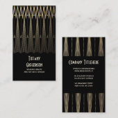 Art Deco Gold en Black Gatsby  Chic Visitekaartje (Voorkant / Achterkant)