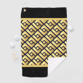 Art Deco Gold en Black Golfhanddoek (Insitu)