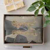 Art Deco Gold en Black Jazz Band Tissuepapier (Geschenk)