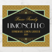 Art Deco Gold en Black Liqueur label Likeurfles Etiket (Enkel label)