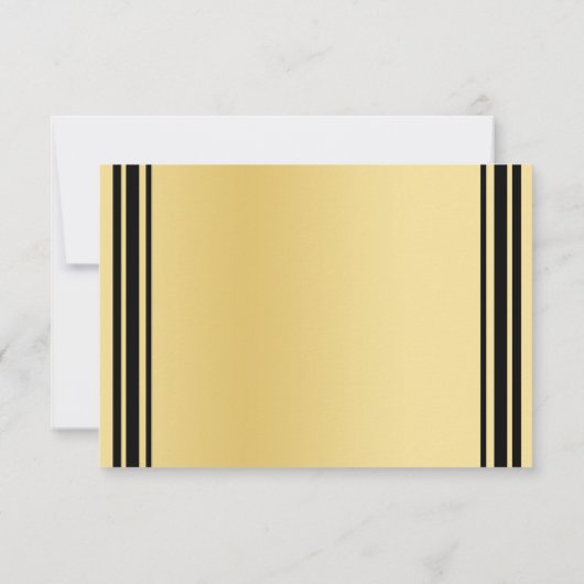 Art Deco Gold en Black Wedding Reactie RSVP Kaartje (Achterkant)
