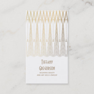 Art Deco Gold en White Gatsby  Chic Visitekaartje