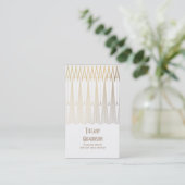 Art Deco Gold en White Gatsby  Chic Visitekaartje (Staand voorkant)