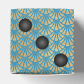 Art Deco Gold Fan Dice of Die Casino Party Bedankdoosjes (Bovenkant)
