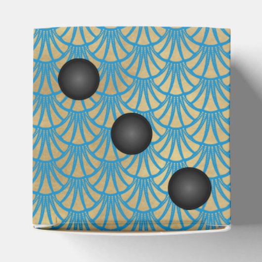 Art Deco Gold Fan Dice of Die Casino Party Bedankdoosjes (Bovenkant)