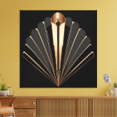 Art Deco Gold Fan Geometric Elegance Canvas Afdruk (Insitu (Woonkamer))