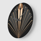 Art Deco Gold Fan Geometric Elegance Grote Klok (Hoek)