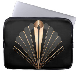 Art Deco Gold Fan Geometric Elegance Laptop Sleeve