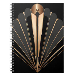 Art Deco Gold Fan Geometric Elegance Notitieboek