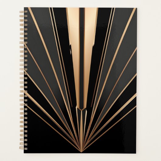 Art Deco Gold Fan Geometric Elegance Planner (Voorkant)