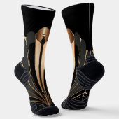 Art Deco Gold Fan Geometric Elegance Sokken (Gebogen)