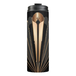 Art Deco Gold Fan Geometric Elegance Thermosbeker