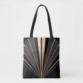 Art Deco Gold Fan Geometric Elegance Tote Bag