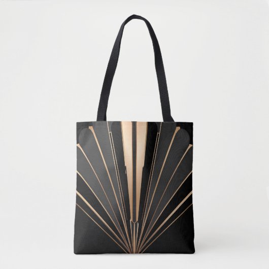 Art Deco Gold Fan Geometric Elegance Tote Bag (Voorkant)