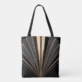 Art Deco Gold Fan Geometric Elegance Tote Bag (Achterkant)