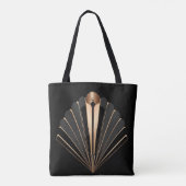 Art Deco Gold Fan Geometric Elegance Tote Bag (Achterkant)