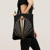 Art Deco Gold Fan Geometric Elegance Tote Bag (Dichtbij)