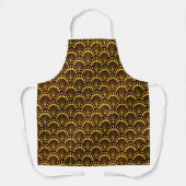 Art Deco Gold Fan Pattern Schort (Voorkant)