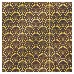 Art Deco Gold Fan Pattern Stof