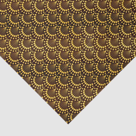 Art Deco Gold Fan Pattern Tissuepapier (Detail)