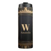 Art Deco Gold Frame with Custom Name and Initial Thermosbeker (Voorkant)