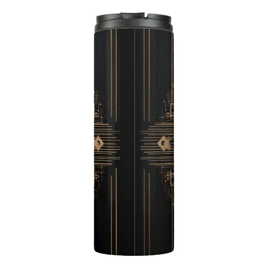 Art Deco Gold Frame with Custom Name and Initial Thermosbeker (Achterkant)