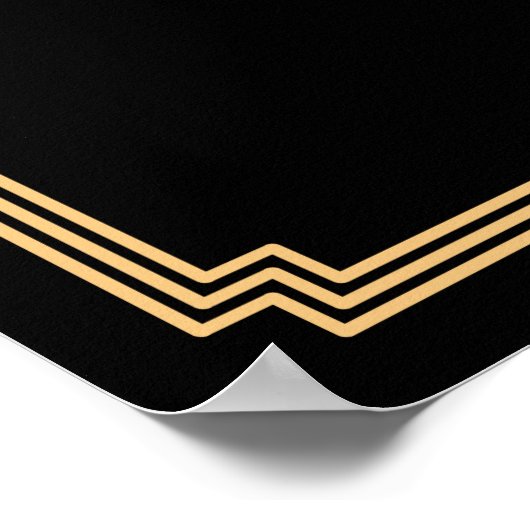 Art Deco Gold Gatsby Wedding Open Bar 24x18 Poster (Hoek)