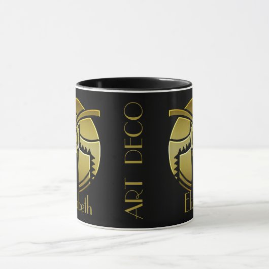  art Deco Gold Glamoureuze Vrouw Mok (Midden)
