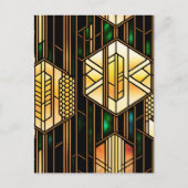 Art Deco Gold Glas in lood Briefkaart (Voorkant)